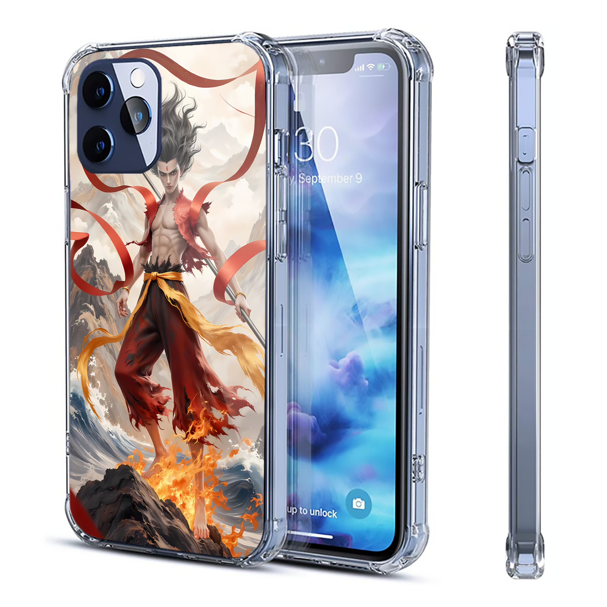 （画像用） Ne Zha 2 ナタ 魔童の大暴れ 【iPhone 12シリーズ対応】透明スマホケース（クリアソフトケース）